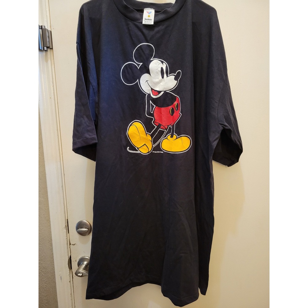 Jostens Disney Mickey Mouse T-Shirt Black One Size Made in USA 90s Graphic
